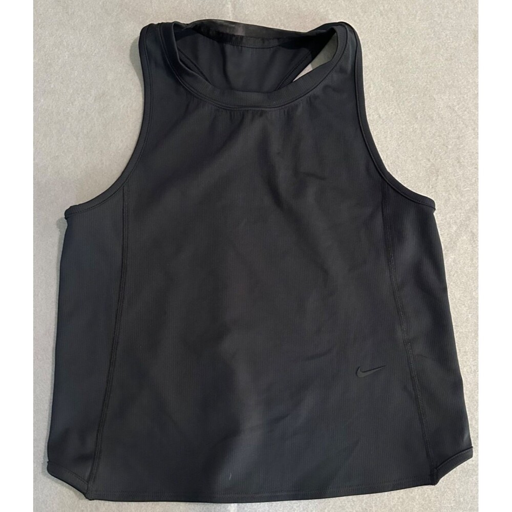 Nike Run Division Tank Top Womens L Black MAVN Ribbed Racerback Crop IM1760-010